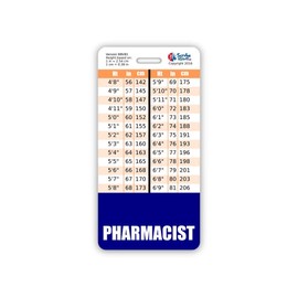 Pharmacist Badge Buddy Vertical w/Height & Weight Conversion Charts (Standard, Navy)