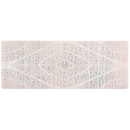 Rugshop Distressed Boho Anti Fatigue Non Slip Stain Resistant Waterproof Standing Mat for Kitchen, Front of Sink, Laundry Room,Standing Desk, Office 18" x 47" Ivory