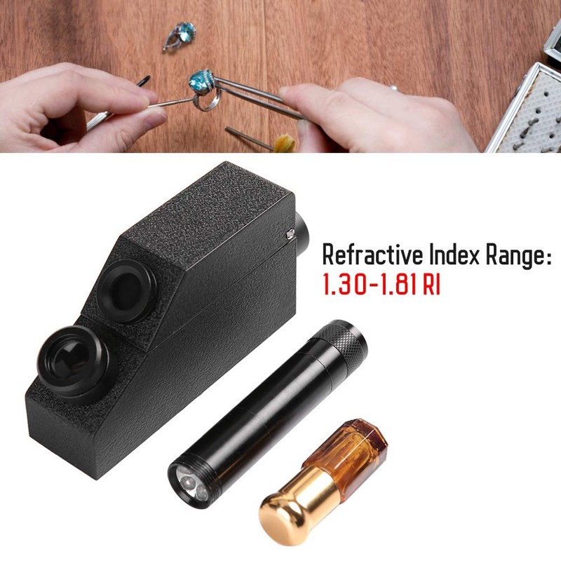 Qiterr Gem Refractometer, RHG181 1.30-1.81 Professional Gemston Refractometer for Identifying