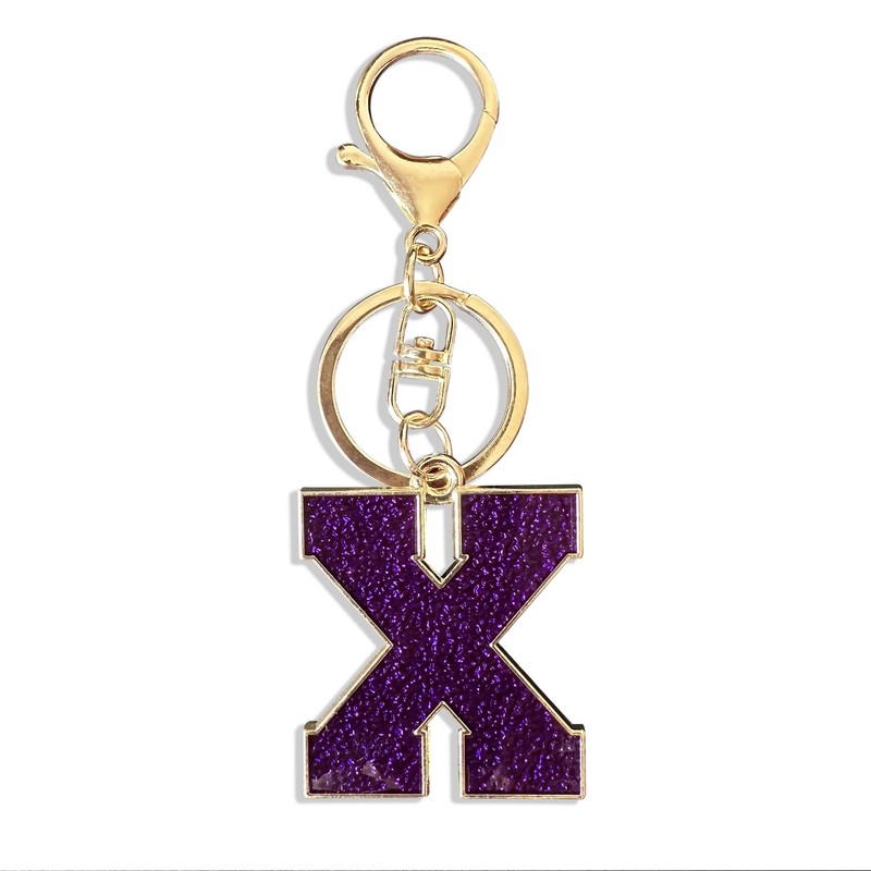 Retui Purple Green Dark Blue Letter A-Z Keychain for Women