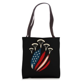 Paratrooper American Flag Design – Patriotic Skydiving Tote Bag
