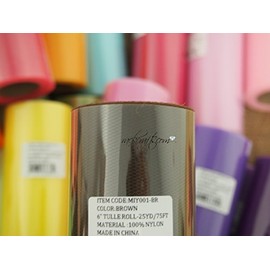 rackcrafts.com Tulle Tutu Roll Solid Color Party Favor Candy Wrap Decorative Wedding Baby Shower (Brown)