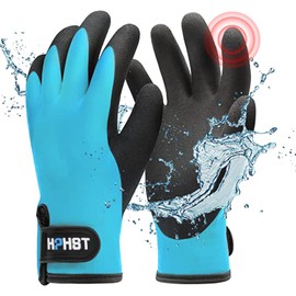 HPHST Waterproof Work Gloves for Men and Women, Winter Work Gloves for Cold Weather, Touchscreen, Thermal Insulated Freezer Gloves (Blue, Medium)