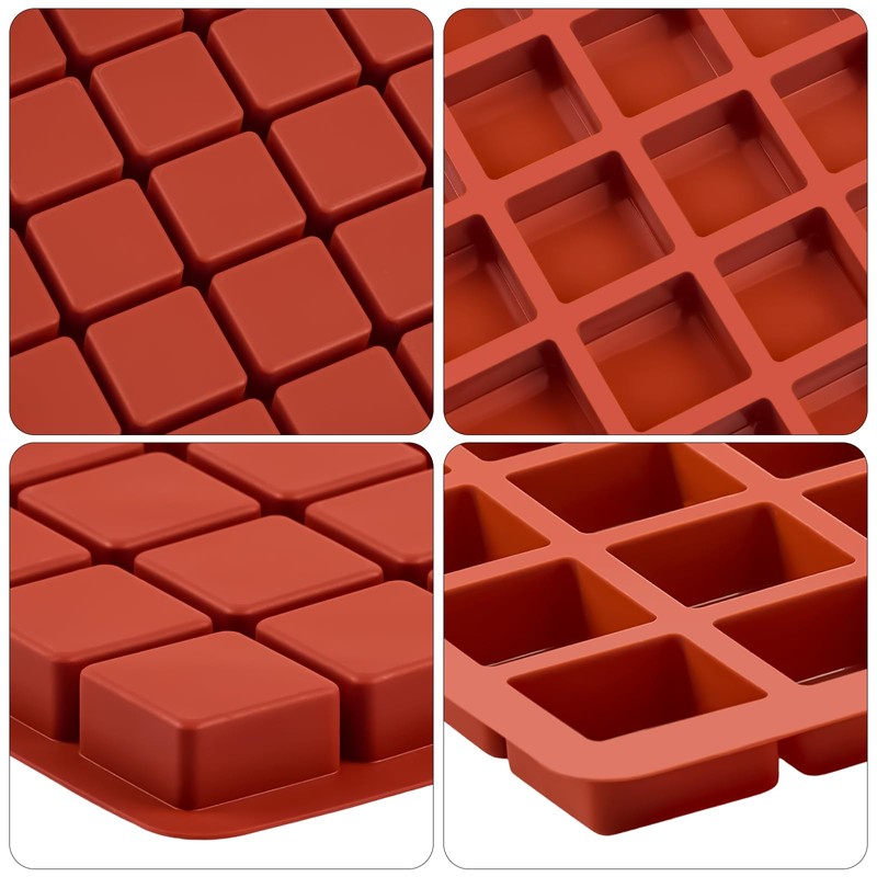 Puyeipt 2 PCS Square Silicone Caramel Molds, 40-Cavity Truffles Chocolate