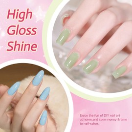 idyllbeauty Gel Polish Strengthener Kit, 5 Bottlex5ml, UV LED Curing, Hema Free, Smooth and Shinning Last long, Salon Nail at Home (Pastel, Color)