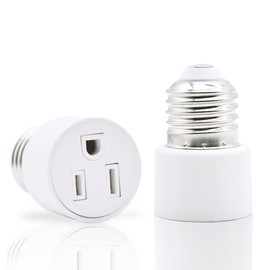 3 Prong Outlet Light Socket Adapter,Screw in Outlet Socket,E26 Light Bulb to Outlet Socket Converter,Light Bulb Plug Adapter for Porch Light Socket,Camera,Garage Light and Light Strings