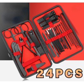 Unbranded Stainless Steel Nail Clipper Grooming Nail Tools Manicure & Pedicure Set 24 PCs