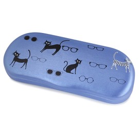 Pearl SO-72 095068 Glasses Case, Blue, Cat and Glasses Hard