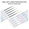 Veraly Pincel Delineador Uñas Dibujo Líneas Diferentes Puntas 1 Pz