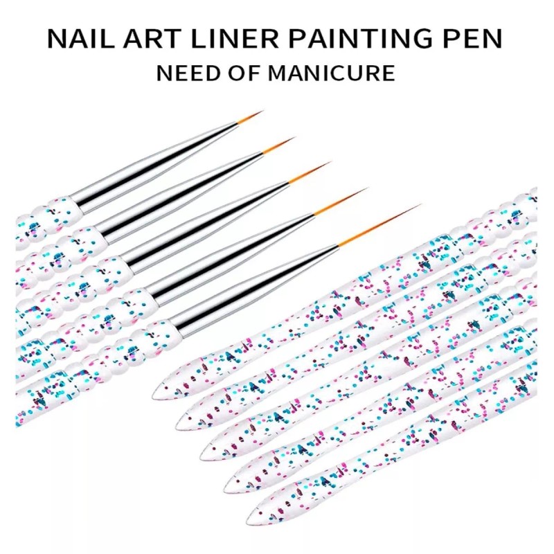 Veraly Pincel Delineador Uñas Dibujo Líneas Diferentes Puntas 1 Pz