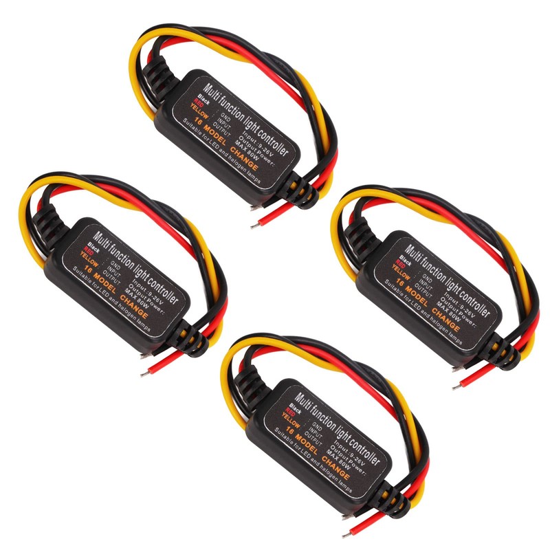 4pcs LED Flash Strobe Controller, 80W Universal DC9‑26V 16 Strobe