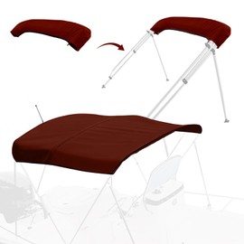 Mionovity 3 Bow Bimini Top Replacement Canvas with Light Hole & Storage Boot, Heavy Duty Waterproof 900D Durable Marine Sun Shade Bimini Top Canvas Only Without Frame, 6'L 67"-72"W Burgundy, No Frame