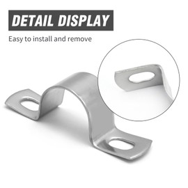 Hoypeyfiy 10 Pcs U-Bolt Clamp Bracket, 304 Stainless Steel U-Shaped Bracket, 2 Hole U-Tube Strap Clamp for Hose Pipe (1-1/4 Inch)