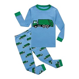 KikizYe Kids Garbage Truck Pajamas Baby Boys Long Sleeve Cotton Pjs Toddler Trash Truck Jammies Size 18-24 Mothes