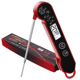 CaloriMastery Meat Thermometer Digital with Backlight, Calibration & Hold Function, IP65 Waterproof Food Thermometer for Cooking, Outdoor Grilling, Candy Making