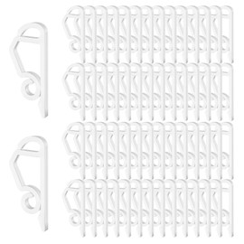 Christmas Light Clips, All Purpose Outdoor Gutter Hook Weatherproof Shingle Clips, 100 Pack All in One Gutter Clips Plastic Gutter Hanging Hooks Holiday Light Clips for Christmas Decoration-White