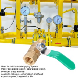 Jeanoko 4pcs Brass Ball Valve G1/4in 1 Female 1 Male Thread Drain Mini Ball Valve Shut Off Switch Plumbing Fitting with Handle for Water Gas Fuel