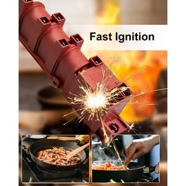 6 Exits Igniter Kit Fit for GE Whirlpool Maytag, Gas Range Cooktop Spark Module 110/120V/240V with 6 Spark Ceramic Electrodes and Wires Cable 36 Inch, Electronic Pulse Ignitor Replace WB13X24741