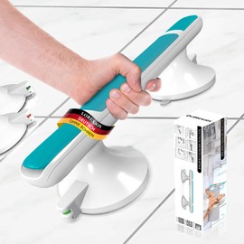 LORESJOY Max 110 kg Shower Handle, No Drilling, Grab Bars for Seniors, Grab Rail with Suction Cup, Removable Shower Handle with Suction Cup, Bathtub Handle, Handle Bars (Blue)