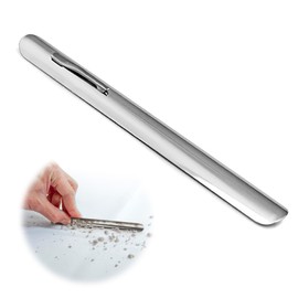 Crumb Remover, Stainless Steel, Curved Edge, Table Brush, Crumb Brush, Table Sweeper, Clip - Accessories for Cleaning Tablecloths, Shovel for Food Leftovers - Compact Aid for Dining Tables (1 Piece)