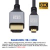 NFHK Micro HDMI 2.1 Ultra Thin HDTV Cable 8K 4K