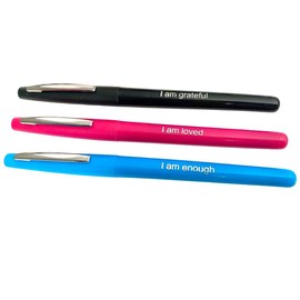 Felt Tip Pens with Positive Affirmations – Perfect for Teachers & Educators, Marking & Corrections – Great for Writing, Journals, Drawing, Planning – Great gift idea! (3 pack assorted colors)