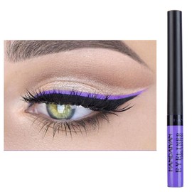 Kyannkara Liquid Eyeliner Colorful Matte Glitter Neon Eyeliner Pencil Pigmented Smudgeproof Long Last Gel Eye Liner（Purple）