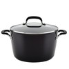 KitchenAid Hard Anodized Nonstick Stockpot with Lid, 8 Quart, Onyx