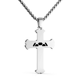 HOFOYA Sports Athletes Cross Pendant Necklace with Inspiring Bible Quote from Phil 4:13 Soccer Pendants, birthday Valentines Jewelry Gift for Men Women Teen Boys Girls,America soccer team gifts.