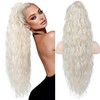 PORSMEER Women's Ponytail with Clip, Long Wavy Curly Hairpiece Braid