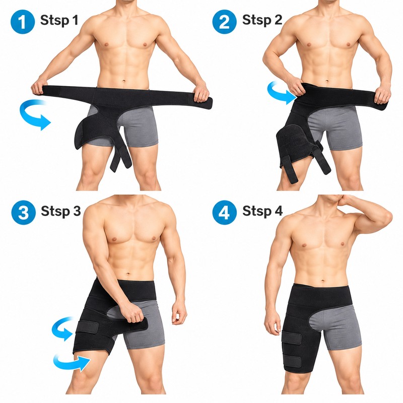 Adjustable Hip Brace Thigh Compression Wrap, Groin and Hamstring Support,