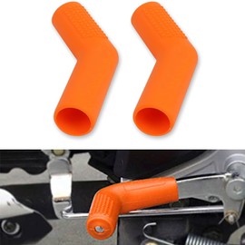 REWOLFNUS 2 PCS Universal Gear Shift Lever Protector Rubber Anti Slip Shifter Cover Shift Lever Pedal Cover for All Most Motorcycle(Orange)