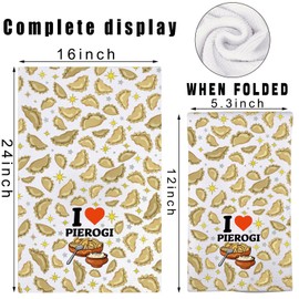 MYSOMY Pierogi Küchentücher, Pierogi-Handtücher, Pierogi-Liebhaber, Geschenke, polnische Knödel, Handtuch, I Love Pierogi, polnisches Einweihungsgeschenk (I Love Pierogi kt UK)