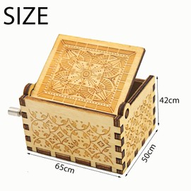 GCSOMLE You are My Sunshine Music Box-Mini Laser Engraved Vintage Wooden Hand Crank Mini Music Box，Christmas,Valentine,Birthday Gifts for Wife Girlfriend Women (You Are My Sunshine(wood))