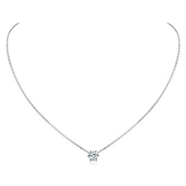 ChicSilver Heart Necklace 925 Silver Women's Necklace with Cubic Zirconia 12 Months Birthday Series Birthstone Fashion Friendship Necklace with Jewellery Box, Crystal, Diamond