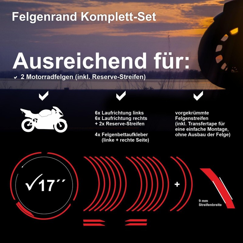 Felgenrand Aufkleber Motorcycle Rim Bed Compatible with KTM 390 Duke