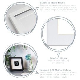 Nicola Spring Picture Photo Mount - to Fit Frame Size 8 x 8 for Image Size 6 x 6 - Black