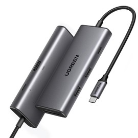 UGREEN Revodok Pro 107 USB C Hub 7-IN-1 USB Hub 10Gbps Super Speed Data Transfer, 2 x USB-A 3.2+1 x USB-C 3.2 (10Gbps) Port Extension, Type-C Power Delivery, 100W, Fast Charging, 4K@30Hz, HDMI Output,