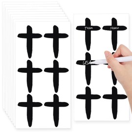 NQEUEPN 60pcs Cross Eye Black Stickers, Custom Eye Black Stickers Long-Lasting Sports Eye Black Strips Eyeblack Stickers for Christian Athletes Football Baseball Themed Party Supplies