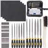 Glarks 12pcs Mini Assorted Wood Rasp Set include Brush and