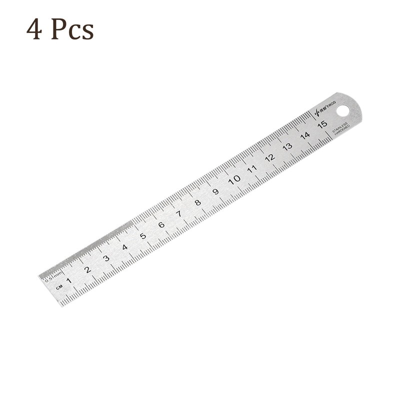 Kozelo 5pcs Stainless Steel Ruler - [6 Inch] Straight Edge