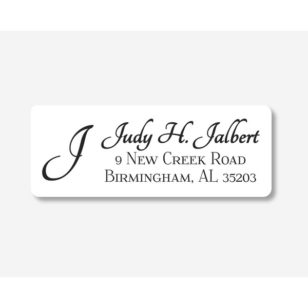 60ct - Return Address Labels, Initial Return Address Stickers (#310-WH)