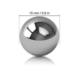 thirei Stainless Steel Ball, Garden Ball, Observation Ball, Polished Solid Balls, for Home, Garden, Ornament Decorations (10 Pack - 15 mm)