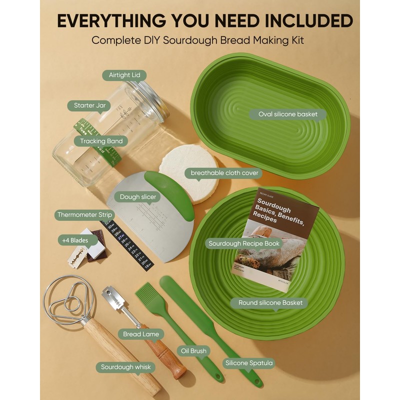 Sourdough Bread Baking Supplies 34 OZ Sourdough starter kit with