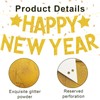 Happy New Year Banner, Glitter Golden Sparkling Star Banner, New