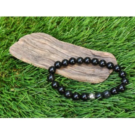 ZILALI Crystal Gemstone Beaded Bracelet, Natural 8mm Stone Bracelet for Women or Men Reiki Chakra Crystal Healing Bracelet for Gift Natural Stone Black Obsidian
