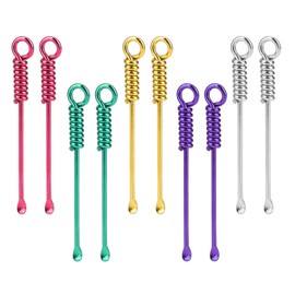 Jeffdad 10Pcs Alloy Mini Spoon Shovel Tableware Charm Multicolor Tiny Metal Spoon Kitchen Pendant Tiny Shovel for Necklace Mini Keychain