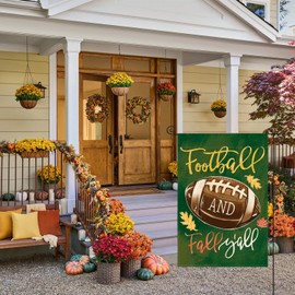 AVOIN colorlife Fall Garden Flag 12x18 Inch Football And Fall Y'all Double Sided Outside, Autumn Seasonal Rustic Yard Outdoor Decorative Flag
