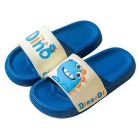 Maeau Bathing Shoes Children's Girls Boys Shower Shoes Non-Slip Summer Bath Slippers Dinosaur Slippers Bathroom/Beach/Pool Soft Flat Slippers Bath Slippers 24-35 EU, 02 Blue