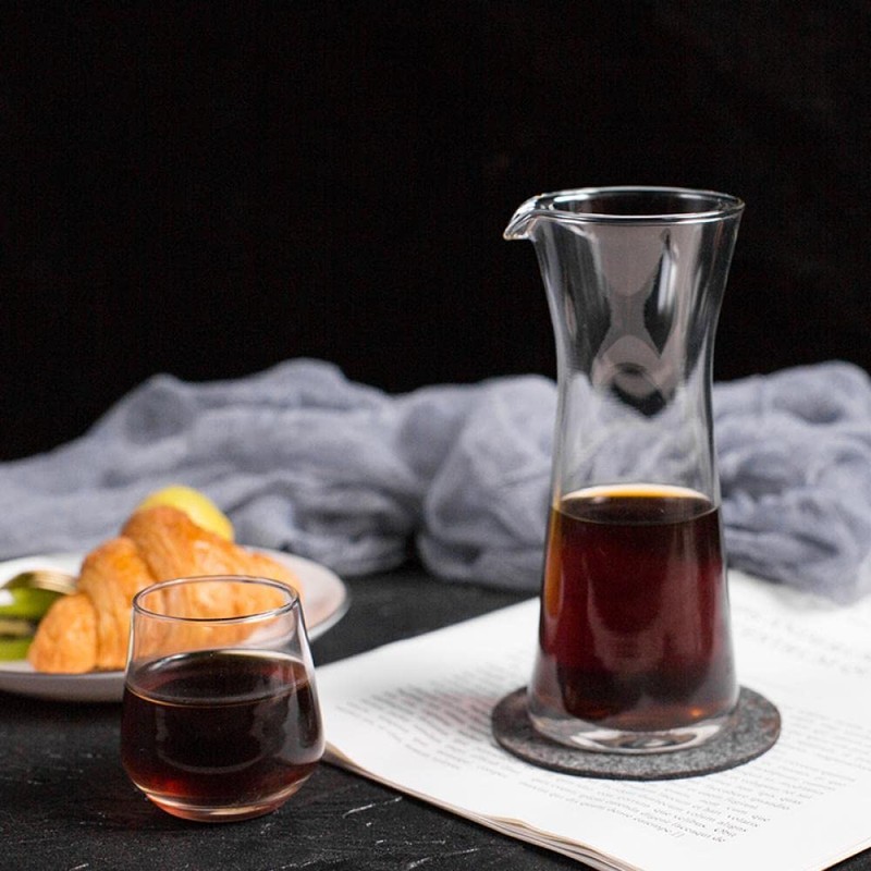 Sizikato 2 jarras de cristal transparente para café y leche,